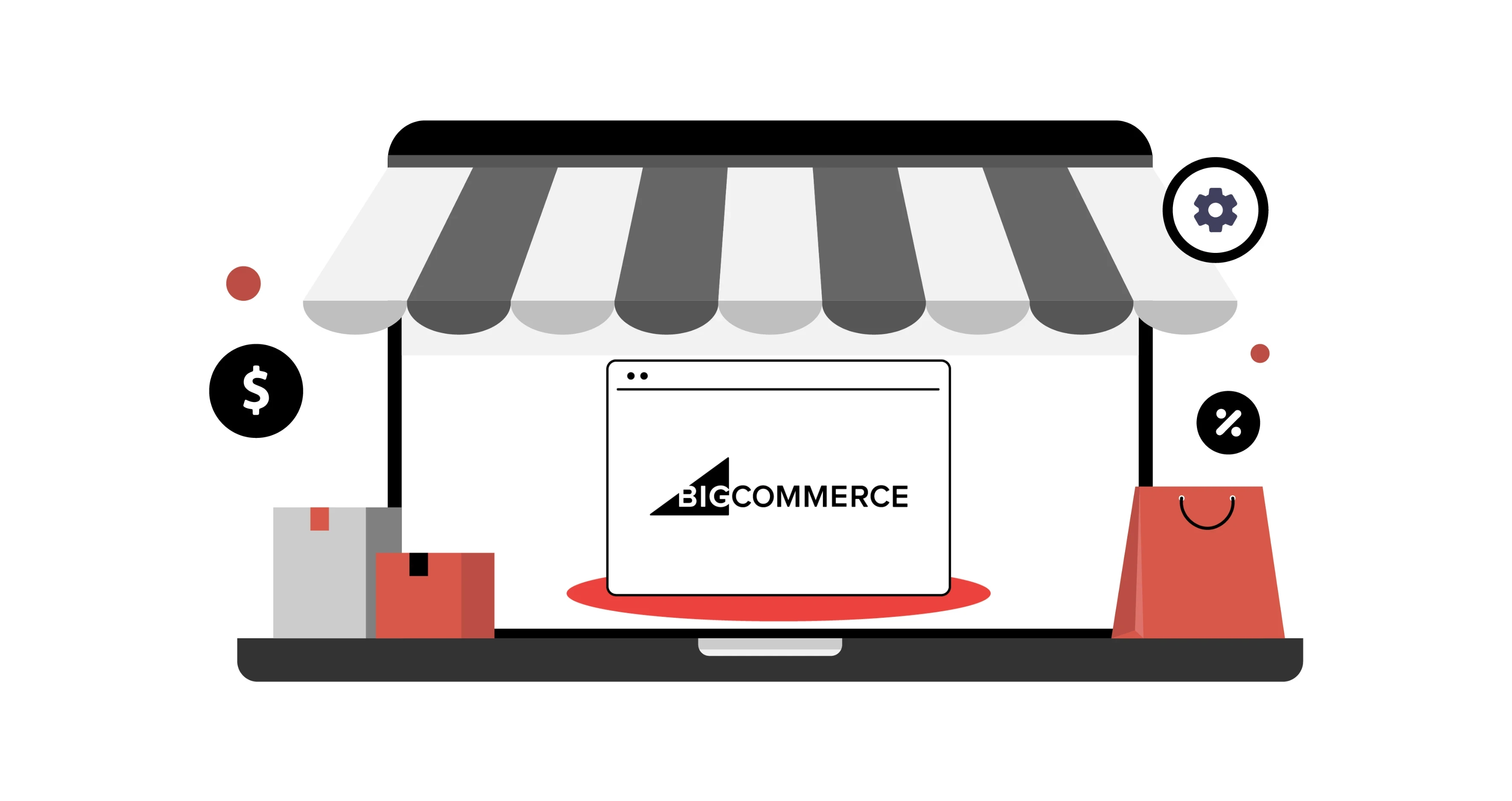 Big Commerce logo with local shop image