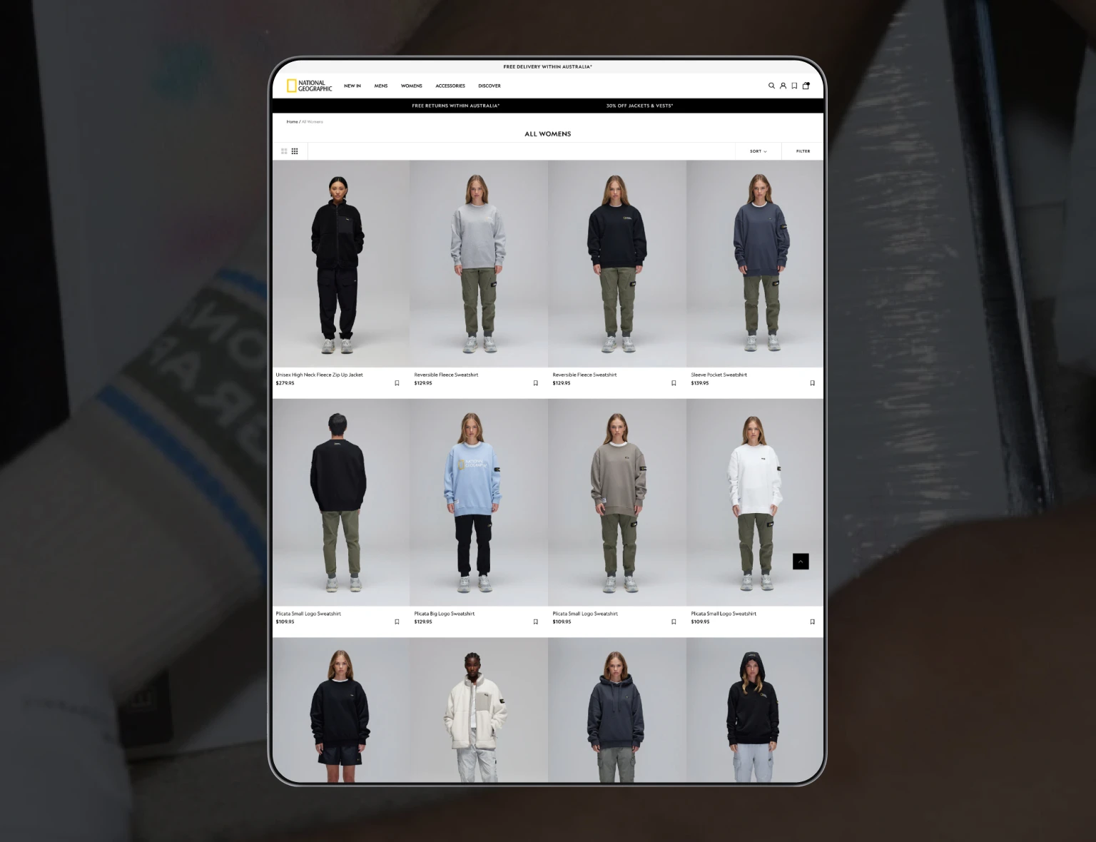 National Geographic Clothing Store collection page